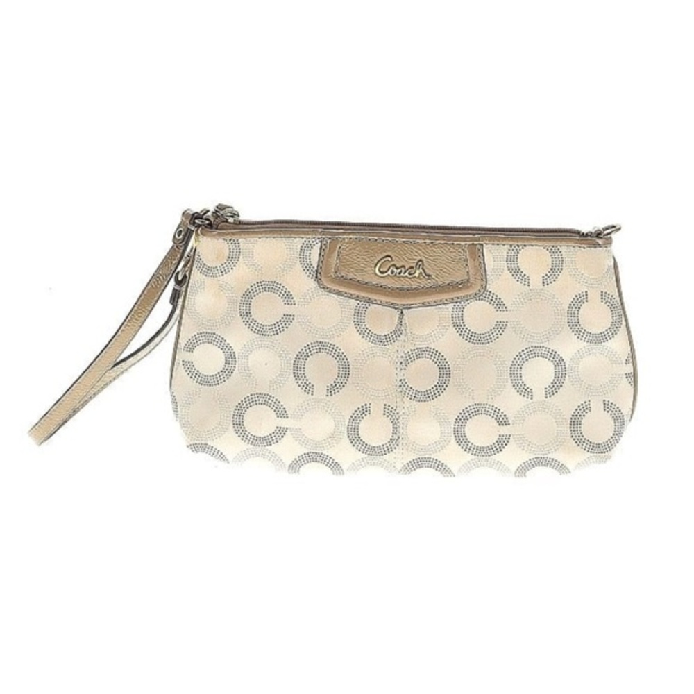 Coach Optic C Cream Wristlet Bag